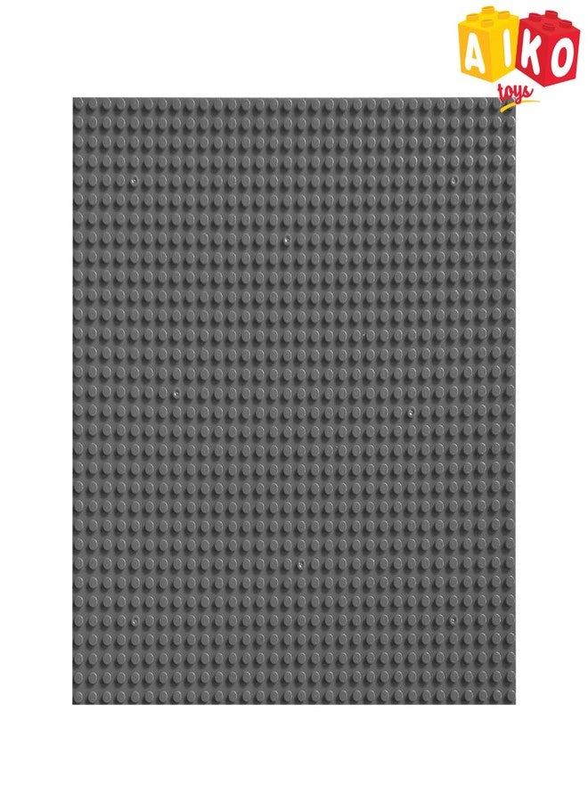 AIKO Classic Grey Base Plate - 32 x 32 Studs (10" x 10") | Durable ABS Plastic Building Base | Sturdy Foundation for Construction Play | Compatible with Major Block Brands | Ideal Gift for Kids 4+ - Image 2
